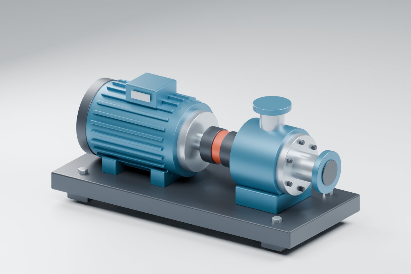 Modelo ilustrativo de conjunto motor-bomba para estudo de geometria